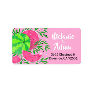 Étiquette Branches de pastèque d'été Bright Tropical