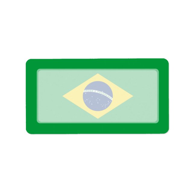 Étiquette Brésil - Drapeau national brésilien (Devant)
