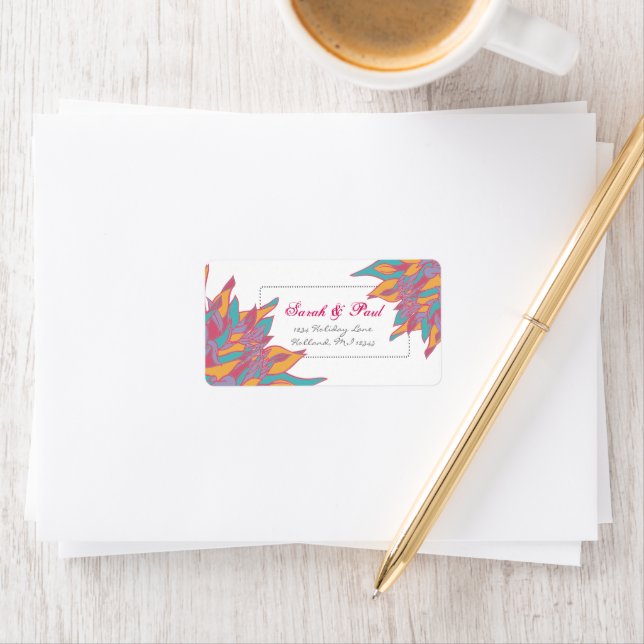 Étiquette Bright 2011 Spring Coloured Flowers Return Adresse (En situation)