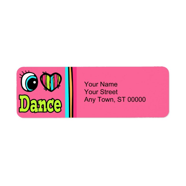 Étiquette Bright Eye Heart I Love Dance (Devant)