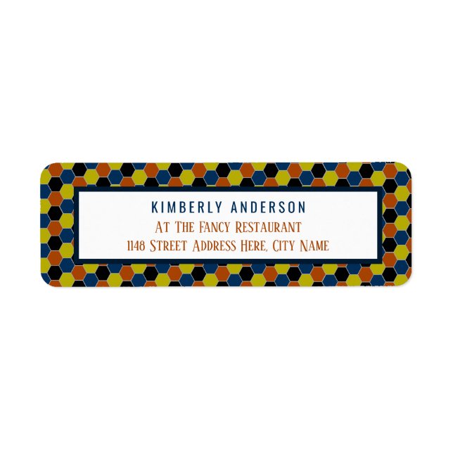 Étiquette Bright Geometric Pattern, Modern Birthday Party (Devant)