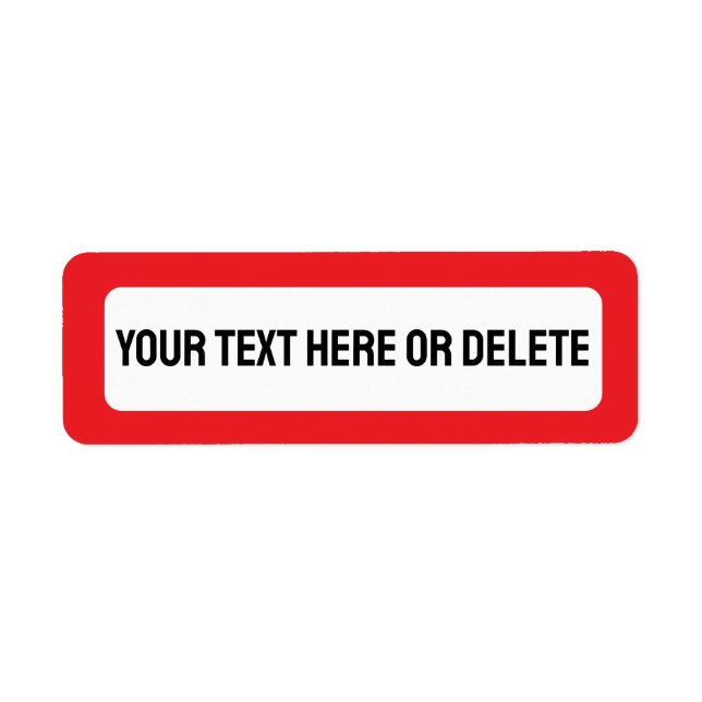 Étiquette Bright Red Border Custom Return Address Labels (Devant)