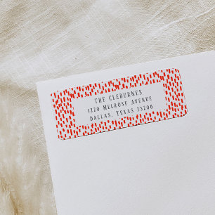 Étiquette Bright Red Dashing Return Address Label