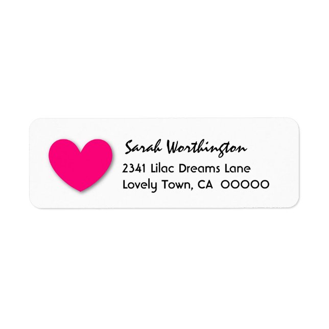 Étiquette BRIGHT ROSE mignon 3D Look Heart A04 (Devant)