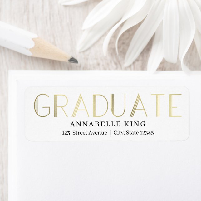 Étiquette Brilliant Mind Graduation Return Address Label (En situation)