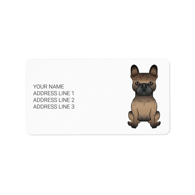 Étiquette Brindle French Bulldog / Frenchie Cute Dog & Text (Devant)