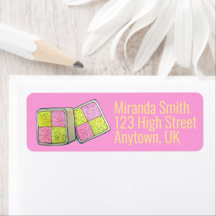 Étiquette British Battenberg Marzipan Sponge Cake UK Food