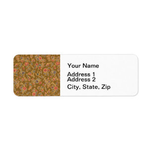 Étiquette Brocard floral chiné vintage du 18e siècle