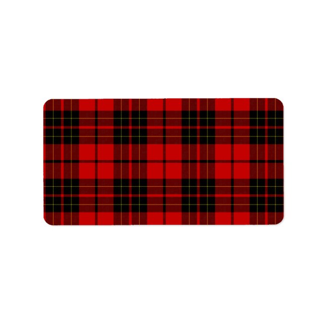 Étiquette Brodie tartan rouge noir plaid (Devant)