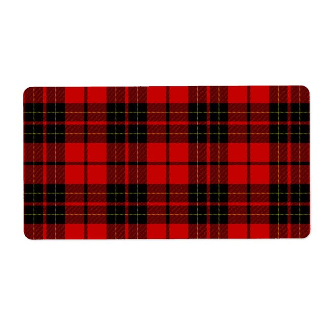Étiquette Brodie tartan rouge noir plaid (Devant)