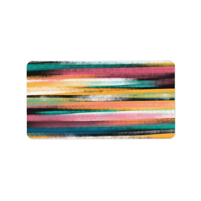 Étiquette Brosse colorée moderne Grilles Peinture à l'huile (Devant)