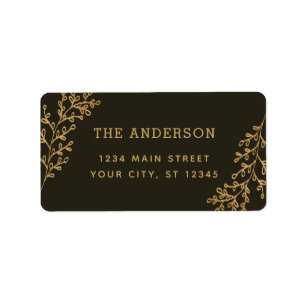 Étiquette Brown Berry Sprig Adresse de remplissage