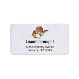 Étiquette Brown Cowgirl Hat with Pink Flowers