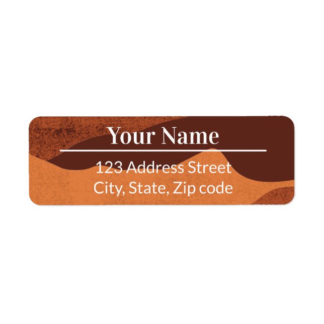 Étiquette Brown Earthy Boho Abstract Name Mailing Address (Devant)