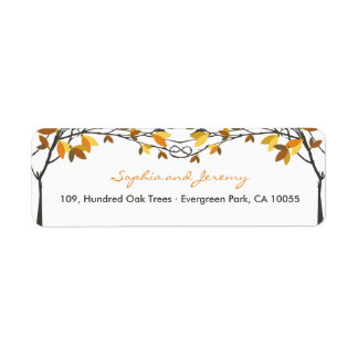 Étiquette Brown Knott Love Trees Automne Mariage Adresse