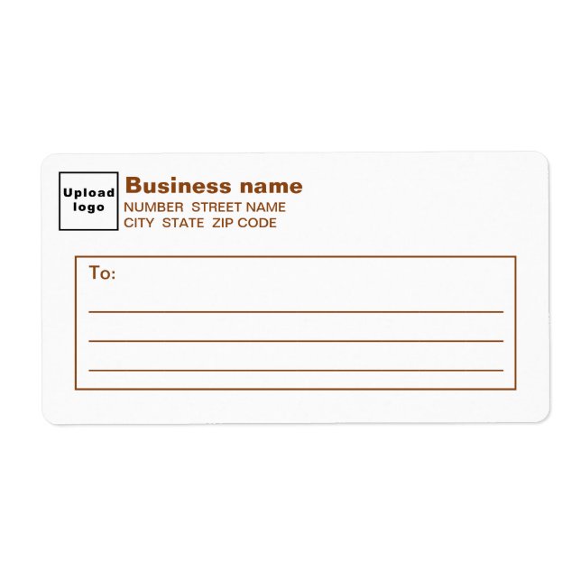 Étiquette Brown Text Business Shipping Label (Devant)