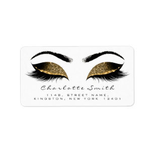 Étiquette Browns Gold Makeup Lash Adresse de retour Étiquett
