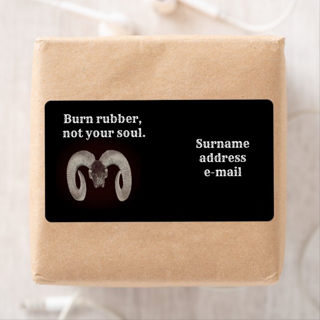 Étiquette Brûlez du caoutchouc pas votre âme. Personnalisé (En situation)