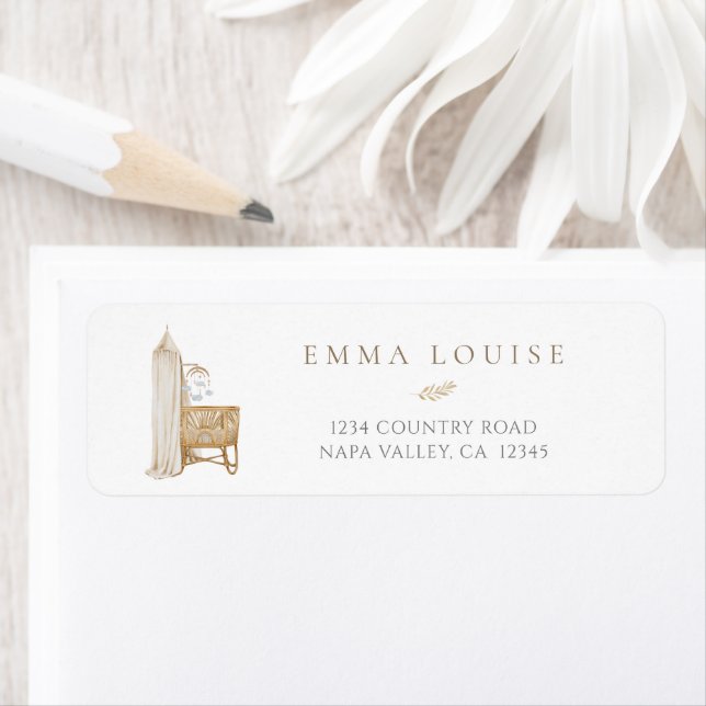 Étiquette Brunch Neutral Boho Baby (En situation)