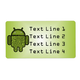 Étiquette Bubbles Doodle Character pour le robot Android™