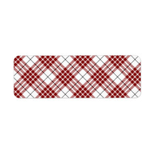 Étiquette Buchanan tartan rouge blanc plaid