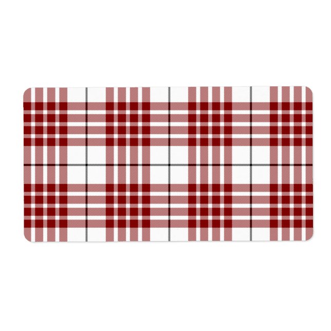 Étiquette Buchanan tartan rouge blanc plaid (Devant)