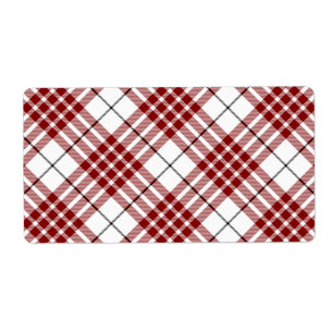 Étiquette Buchanan tartan rouge blanc plaid