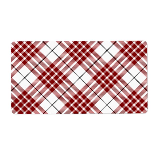 Étiquette Buchanan tartan rouge blanc plaid (Devant)