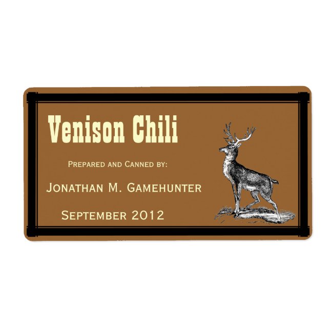 Étiquette Buck Deer en canne Brown (Devant)