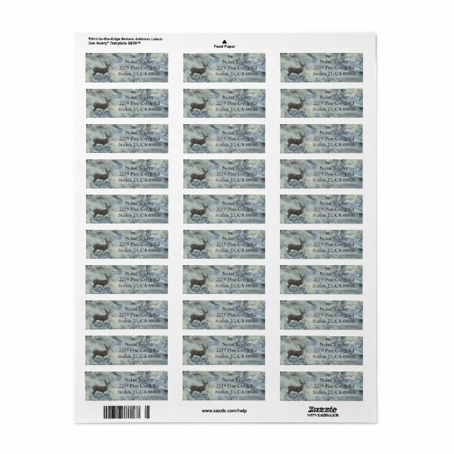 Étiquette Buck River (Feuille entière)