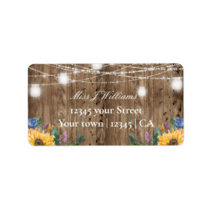 Étiquette Budget Barre Wood & Sunflower Fête des mariées Adr