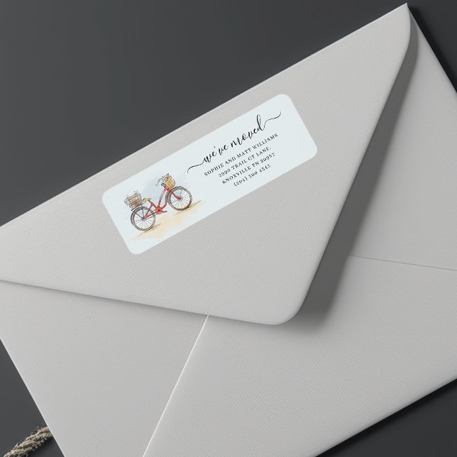 Étiquette Budget que nous avons déplacé Boho Chic Moving Adr (We have moved change of address biker moving announcement)