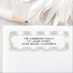 Étiquette Buffalo tartan moderne photo naturelle Noël<br><div class="desc">Buffalo tartan beige moderne naturel 1 photo décoration de vacances de Noël préférez l'étiquette d'adresse de retour. Design simple,  propre et élégant.</div>