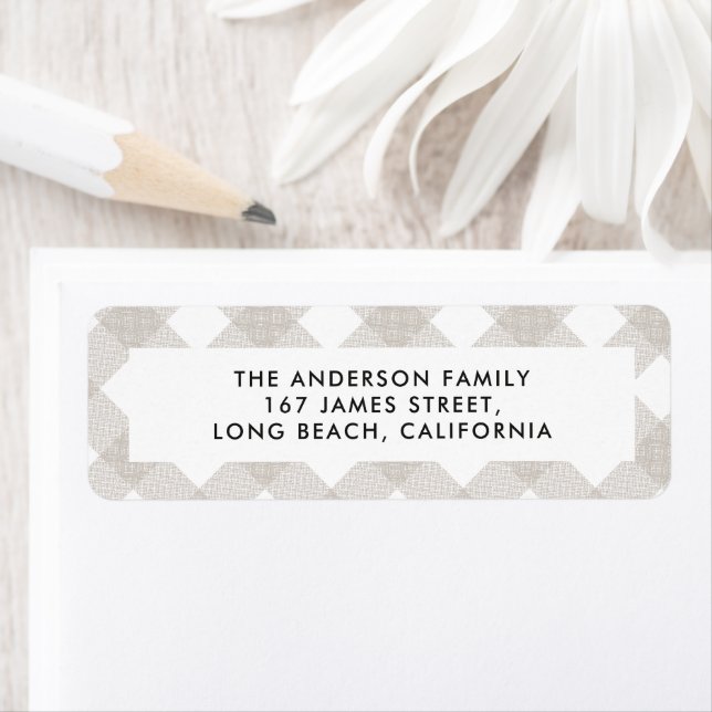 Étiquette Buffalo tartan moderne photo naturelle Noël (En situation)