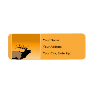 Étiquette Bugling Elk at Sunset - Art original de la faune
