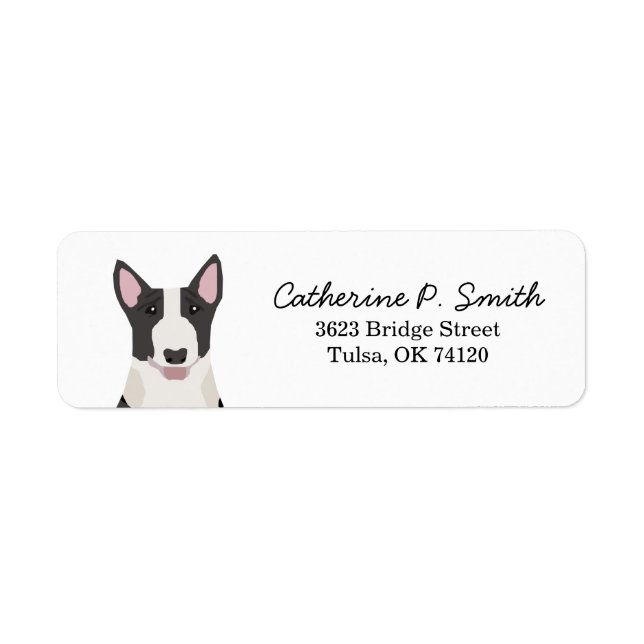 Étiquette Bull Terrier Adresse de retour (Devant)