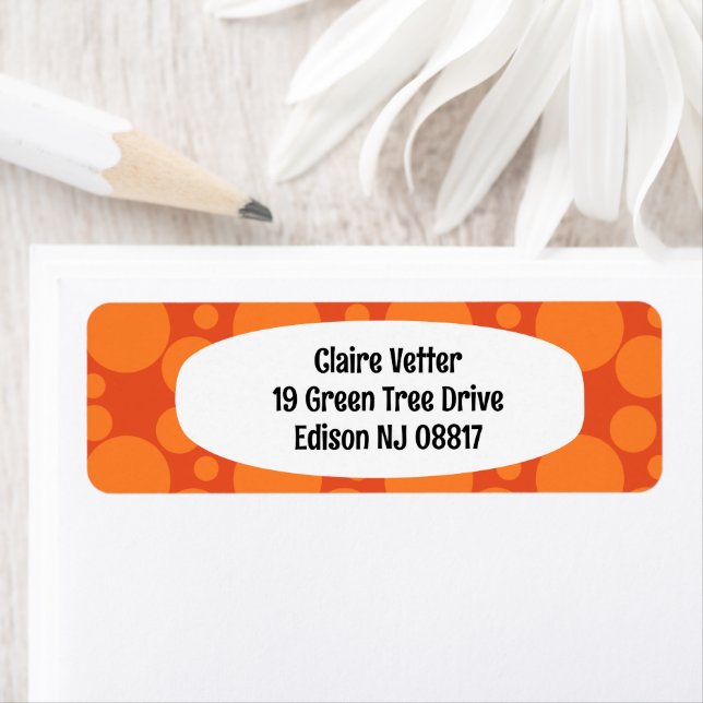 Étiquette Bulles de savon orange (En situation)