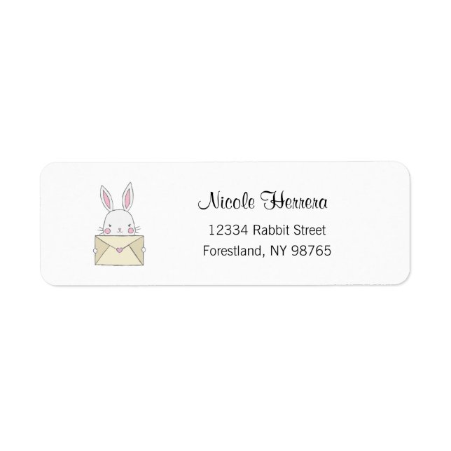 Étiquette Bunny Address Label, Rabbit, Nature (Devant)