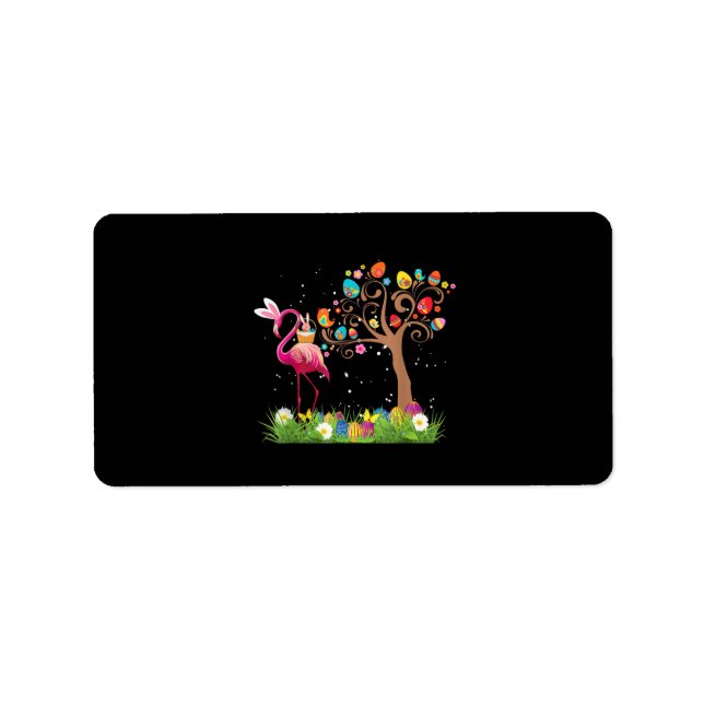 Étiquette Bunny Flamingo Easter | Cute Flamingo Lovers (Devant)