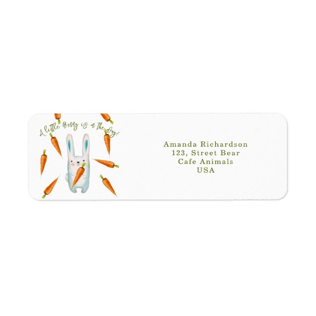 Étiquette Bunny - Un petit lapin est en route ! baby shower (Devant)
