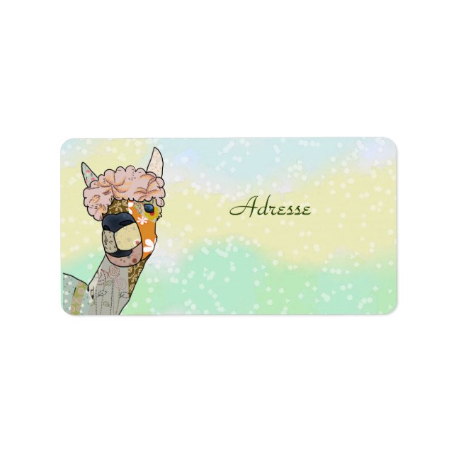 Étiquette buntes Lama Adressaufkleber (Devant)