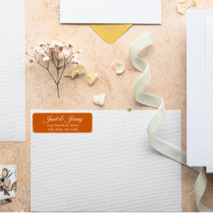 Étiquette Burange Orange Styliszed Names Mariage Adresse de 