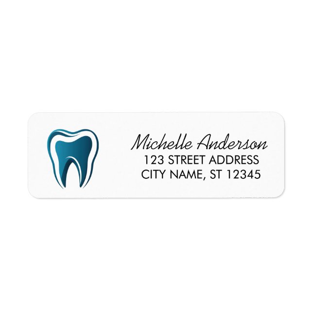 Étiquette Bureau de dentiste  Adresse de retour    (Devant)