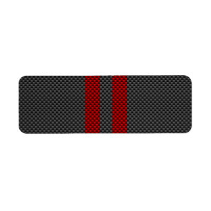 Étiquette Burgundy Red Carbon Fiber Style Racing Stripes