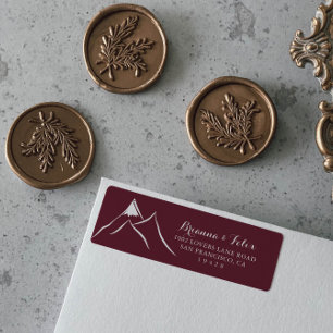 Étiquette Burgundy White Mountain Adresse de retour Label