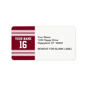 Étiquette Burgundy White Team Jersey Numéro personnalisé Nom