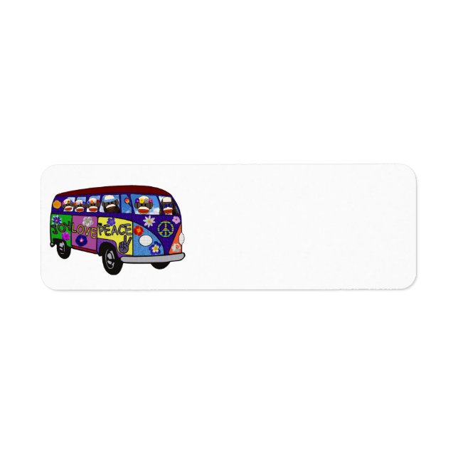 Étiquette Bus de la Paix du Singe Chaussette  (Devant)