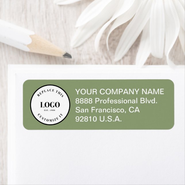 Étiquette Business logo Custom Corporate Green  (En situation)