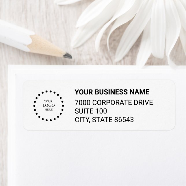 Étiquette Business Logo Custom Return Address Label (En situation)