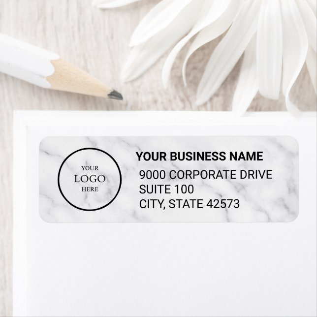Étiquette Business Logo Custom Return Address Label (En situation)
